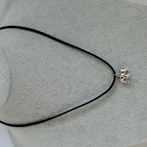 Occasion Creations Co Other - Mens silver elephant charm black suede necklace